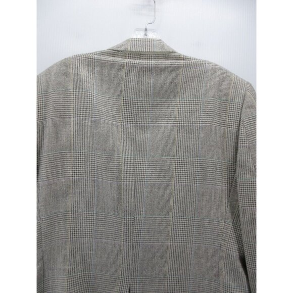 VINTAGE Burberry Sport Coat 40 Blazer Windowpane Houndstooth Jacket - Picture 9 of 13